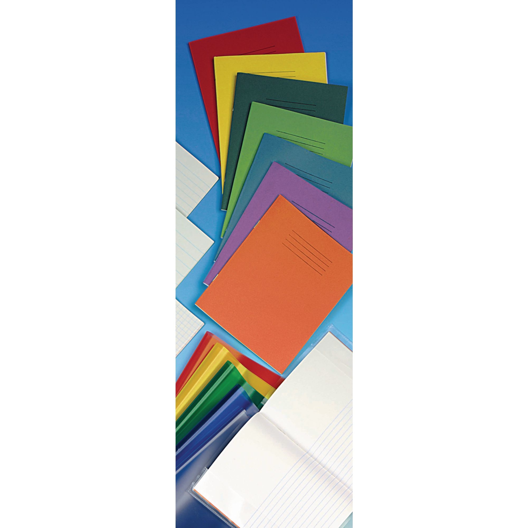 Light Blue 8x6.5" Exercise Book 80-Page, 8mm Ruled With Margin - Pack of 100